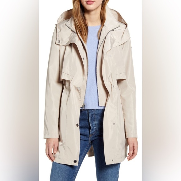 Via Spiga Water Resistant Packable Rain Coat Jacket Womens Large NWT - Picture 1 of 11